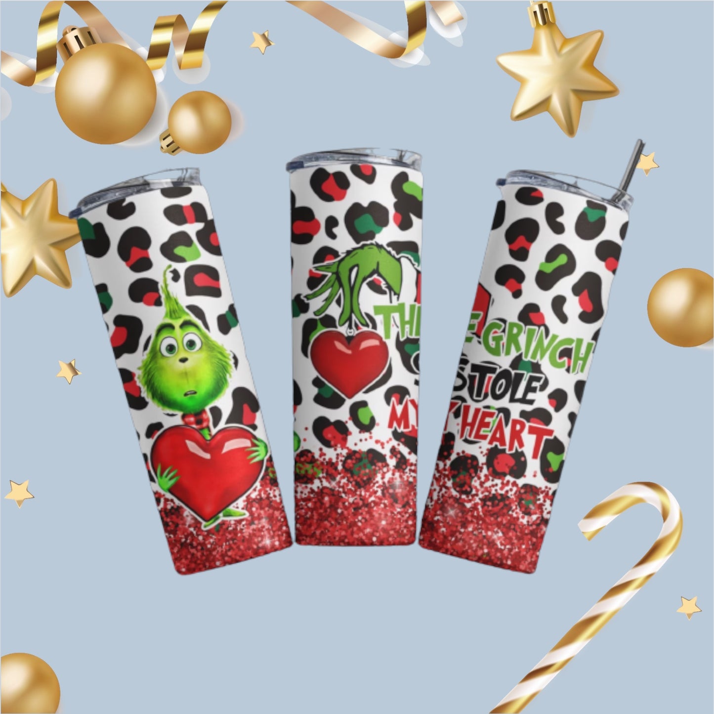The Grinch Stole My Heart Christmas Tumbler