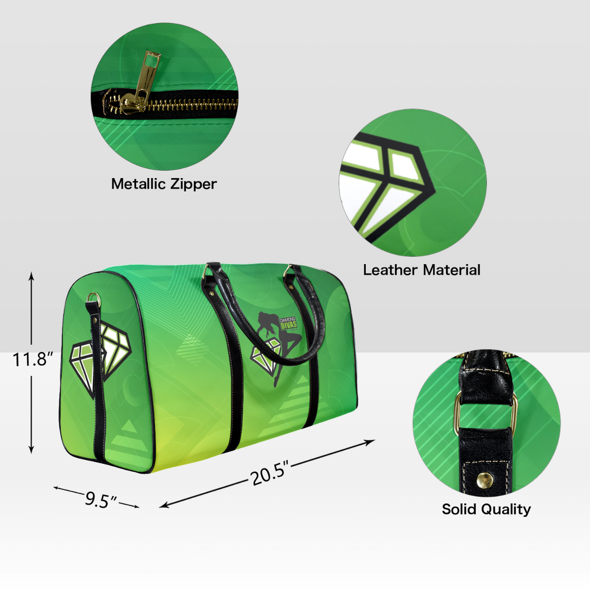 Diamond Divas Leather Travel Bag