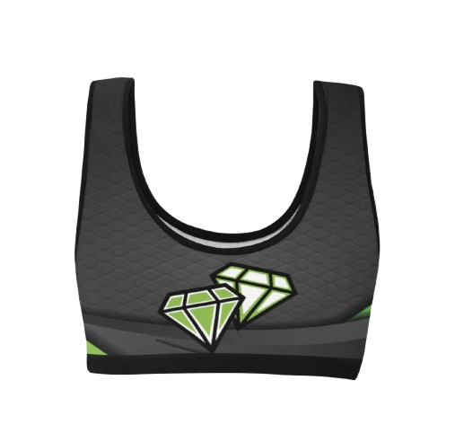 Dimond Divas Green Sports Bra