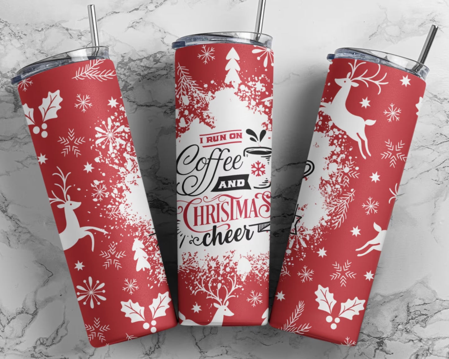 I Run On Coffee And Christmas Cheer Tumbler