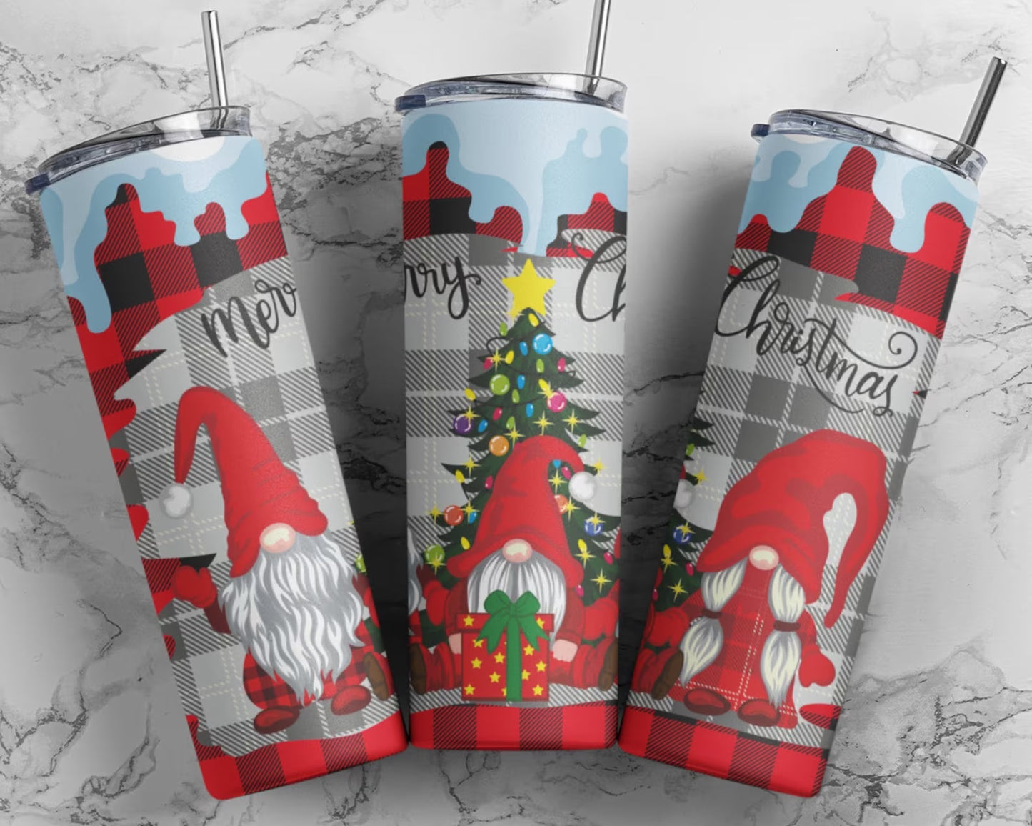 Merry Christmas Gnome Tumbler