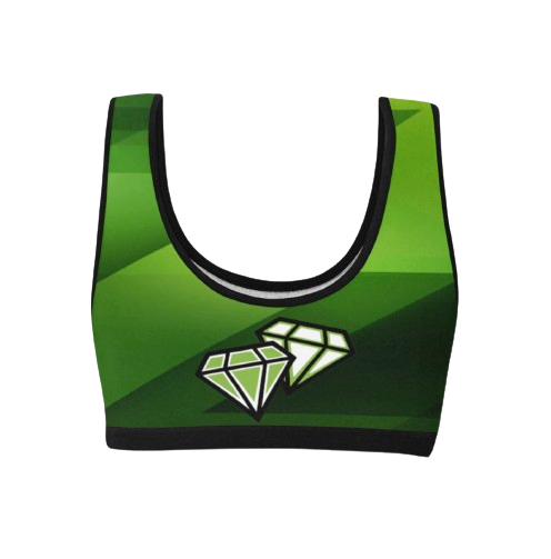 Dimond Divas Green Sports Bra