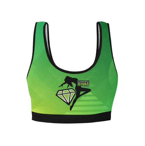 Dimond Divas Green Sports Bra