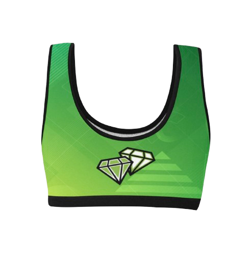 Dimond Divas Green Sports Bra