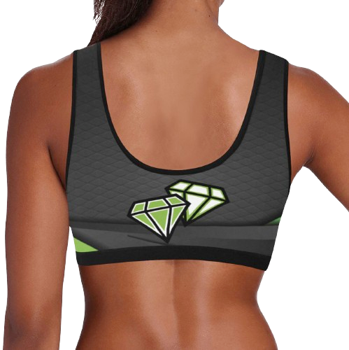 Dimond Divas Green Sports Bra