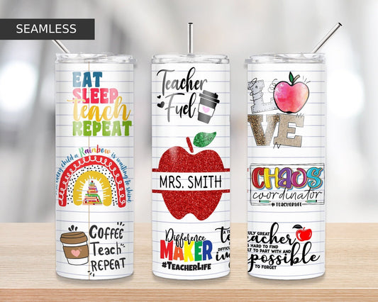 Teacher Name Tumbler Design