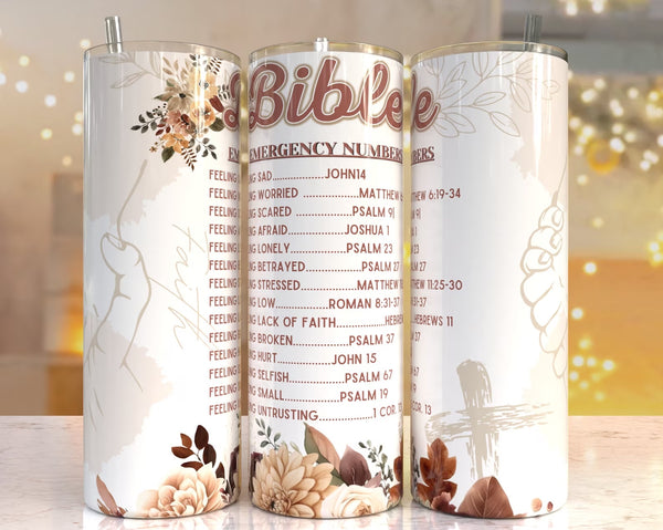 Bible Emergency Numbers Tumbler