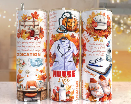 Nurse Life In Fall Tumbler